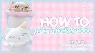 how to make a fluffy hat! (all steps & beginner friendly!) KAWAII CUTE UGC TUTORIAL