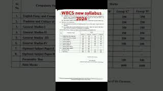 wbcs new syllabus 2024