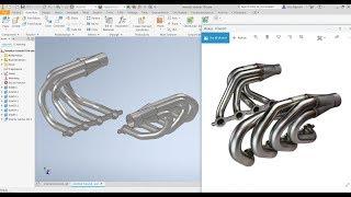 Inventor 2020 Tutorial #104 | 3D Model Pipe, Loft, weldment & Multi body - Make componet