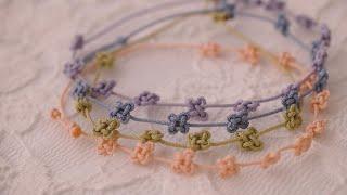 Make a knot bracelet full of flowers