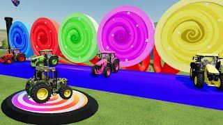 Test new objects on the Farm Spinning Portals to change colors of Tractors & First Military Tractor