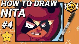 HOW TO DRAW NITA ICON | BRAWL STARS | STEP BY STEP