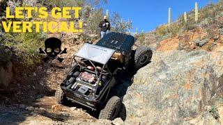 Jeep wrangler climbing buggy line at Collateral Damage and Anaconda trails.