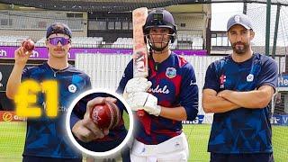 £1 Cricket Ball | Can PRO Cricketers Get a Club Batter OUT