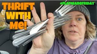 Thrift With Me For Flatware to Flip! 7 Stores in 7 Hours - Flatware Friday! #ebayreselling