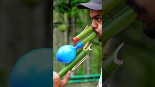 Bamboo Creation With Two￼ Colours Balloons Slingshots #Bambooart #slingshots  #creation