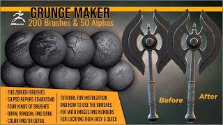 How to add imperfections and surface damage with Zbrush and Grunge Maker by Artistic Squad