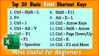 20 Amazing Keyboard Shortcuts You Need to Know | Excel Shortcut Keys | Useful Keyboard Shortcuts