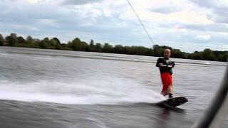 Lee, wakeboarding at Boughton Lodge.