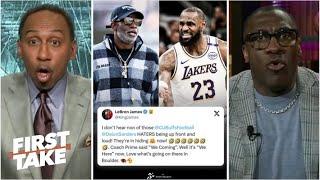 FIRST TAKE | Stephen A. GOES CRAZY LeBron shout out Colorado on Social Media after 49-24 win vs Utah