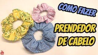 Scrunchie - Como fazer XUXINHA - Elástico de cabelo - Prendedor de cabelo - FÁCIL