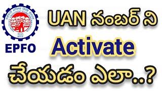 how to activate uan number in telugu | EPF UAN Activation Process Online in EPFO Portal 2024 |EPFO