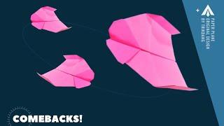 How to make an EASY Paper airplane that boomerangs 》 Heart