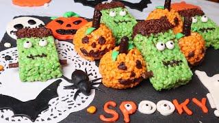 2 Easy DIY Ways of Making HALLOWEEN SNACKS I don’t bake | Crispy Pumpkin & Frankenstein treat