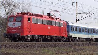 Dichter Zugverkehr am Vormittag in Magdeburg-Herrenkrug mit BR 110, 111, 120, 139, 140, 143