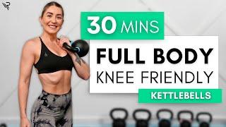 30 Min Full Body KNEE FRIENDLY Kettlebell Workout (Beginner Friendly)