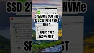 SAMSUNG 980 PRO 2TB SPEED TEST (67% FULL) #shorts #samsung #nvme #ssd #speedtest #pcie #gen4 #pc