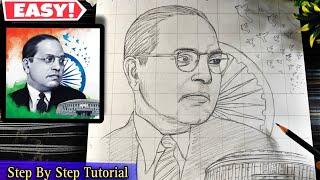 Dr Bhim Rao Ambedkar Drawing Outline, BR Ambedkar jayanti drawing pencil,Outline Tutorial #jaibhim