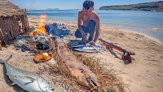 PERTARUNGAN BAWAH LAUT ! CAMP & FISH DI PULAU SURGANYA IKAN ! PANEN & BAKAR | Spearfishing Indonesia