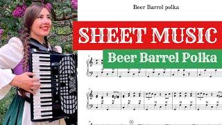 FREE SHEET MUSIC (Beer Barrel Polka) - ACCORDION TUTORIAL VERTIKAL