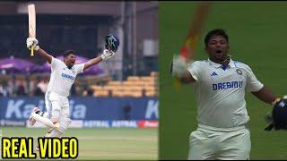 Sarfaraz Khan Century Celebration | Sarfaraz Khan Emotional After Complete First Century | IND Vs NZ