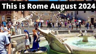 Rome Italy, This is Rome Right Now, Rome August 2024, Rome walking Tour. Trevi Fountain