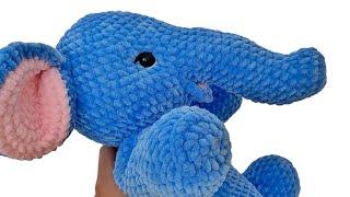 Crochet elephant - how to make a mouth