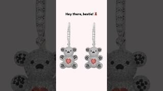 Winnie the Pooh loves honey, and you'll love this custom diamond teddy earrings! #shorts #bling