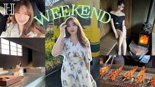 【こじはる】女子4人旅 最高な休日Vlogお花見/失敗/サウナ付き宿