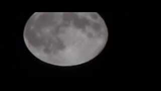 UFO Passing By The Supermoon!  Original and Inverted Version - 08/10/2014