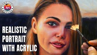 Realistic Portrait Painting in Acrylic | Step by Step Color Mixing and Blending by Debojyoti Boruah