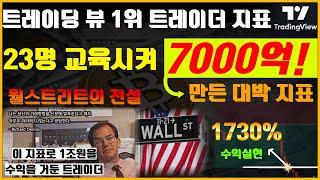 트레이딩 뷰 지표, 1위 트레이더 지표 공개합니다. 23명을 7000억 백만장자로 만든 월스트리트의 전설 이 지표로 1조원을 벌었다 #tradingview