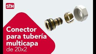 Conector Para Tubería De Multicapa de 20x2 Standard Hidráulica.  Montaje en 3 pasos.