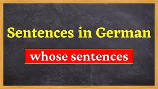 whose sentences in German & English | Sentences in German | Learn Entry