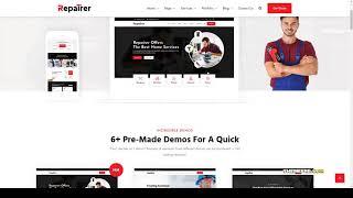 Repairer - Handyman Services WordPress Theme renovation plumber Easy Create Website