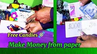 make money from paper | free candies | Qasim magic tricks #magic #diy #youtubevideo #viralvideo #yt