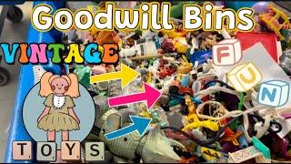 A Whole Bin FULL of Vintage Toys | Wrestlers, Looney Tunes & Little People | GOODWILL BINS TRIP