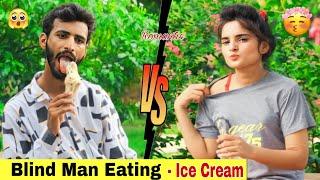 Blind Man Eating Ice Cream Prank | with sexy girl |@showpranks