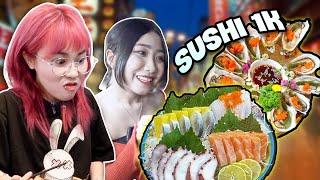 Misthy, Di Di ăn vặt xuyên đêm đường Vạn Kiếp (Phần 2). Sushi giá 1K siêu "dính"?! FOOD CHALLENGE