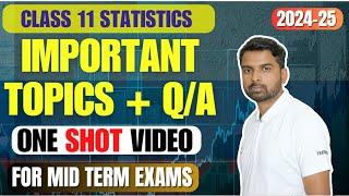 Class 11 Economics Most Important questions in hindi / Statistics / Mid term exam 2024-25 one shot