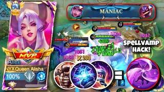 100% UNDERRATED REAL MAX SPELLVAMP ALICE TOTALLY INSANE!?ALMOST GOT SAVAGE BEST BUILD & EMBLEM|MLBB