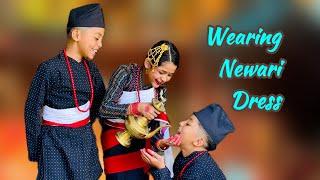 Wearing Newari Dress for the first time @guransaayushidhakal9090