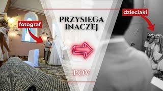 Jak fotografuję przysięgę na ślubie? Klasycznie, ale czasem zerkam też w dal.