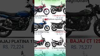 2023 Bajaj Bike Price List | #shorts #shortvideo #minutejagmohan