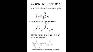 Introduction to Carbanions: Formation mechanisms, resonance, Tautomerism and stability.