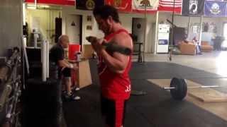 Strongman Kalle Beck Trains Arms