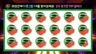 치매예방게임! 맛있는 과일 다른그림찾기! (SUB) [Find a different fruit in 20 seconds! Dementia prevention game!]