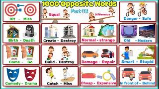 1000 Opposite Words  Part 2 | Antonyms In English | Synonyms In English | Opposites | Learn English