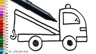 Let's learn to draw Tow Truck for kids | b6 Arts for kids