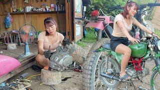 Tâm repair girl: Maintain the motorbike to deliver to the customer